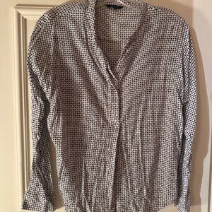 White and black patterned  blouse